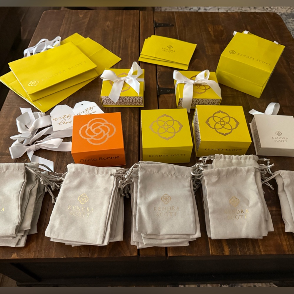 Kendra Scott gift bags, dust bags, gift boxes, gift tags, etc.